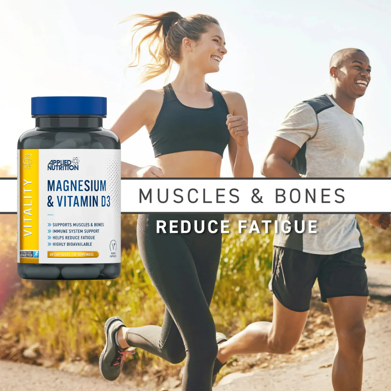 Applied Nutrition Vitality Magnesium + Vitamin D3 60 Capsules - Image 4