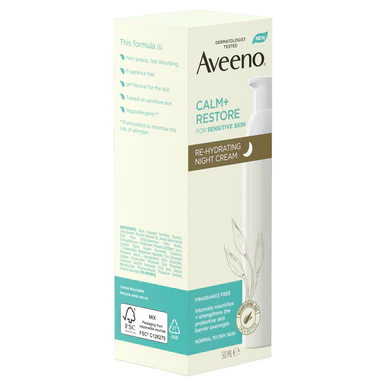Aveeno Face Calm & Restore Night Cream Moisturiser 50ml - Image 8