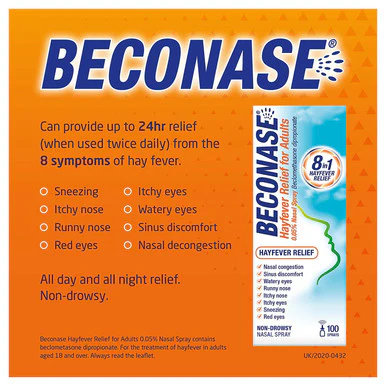 Beconase Hayfever Relief for Adults Nasal Spray For Adults 100 Sprays - Image 2