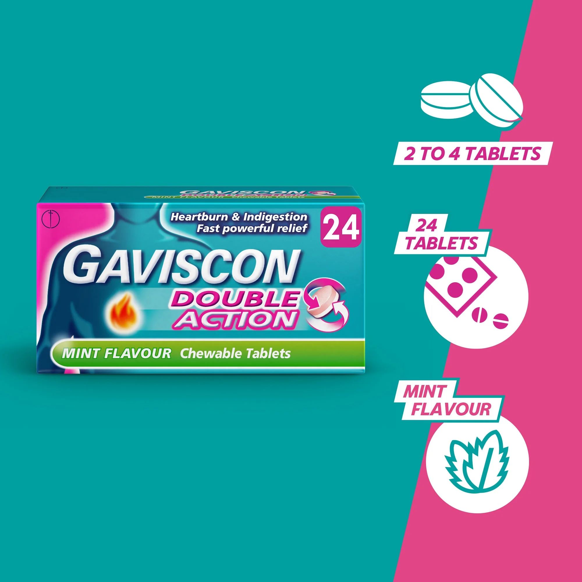 Gaviscon Double Action chewable tablets mint - Image 3