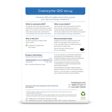 Healthspan CoQ10 100mg 60 Capsules - Image 2