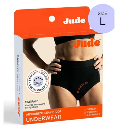 Jude Underwear High Brief Black Large Single