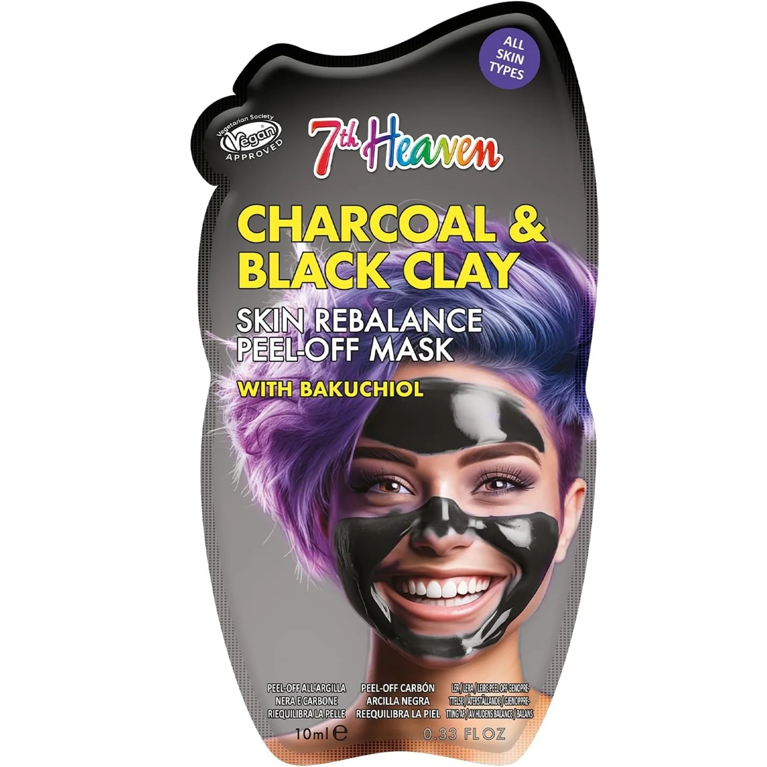 Montagne Jeunesse Charcoal Clay Peel-Off Face Mask with Bakuchiol 10ml