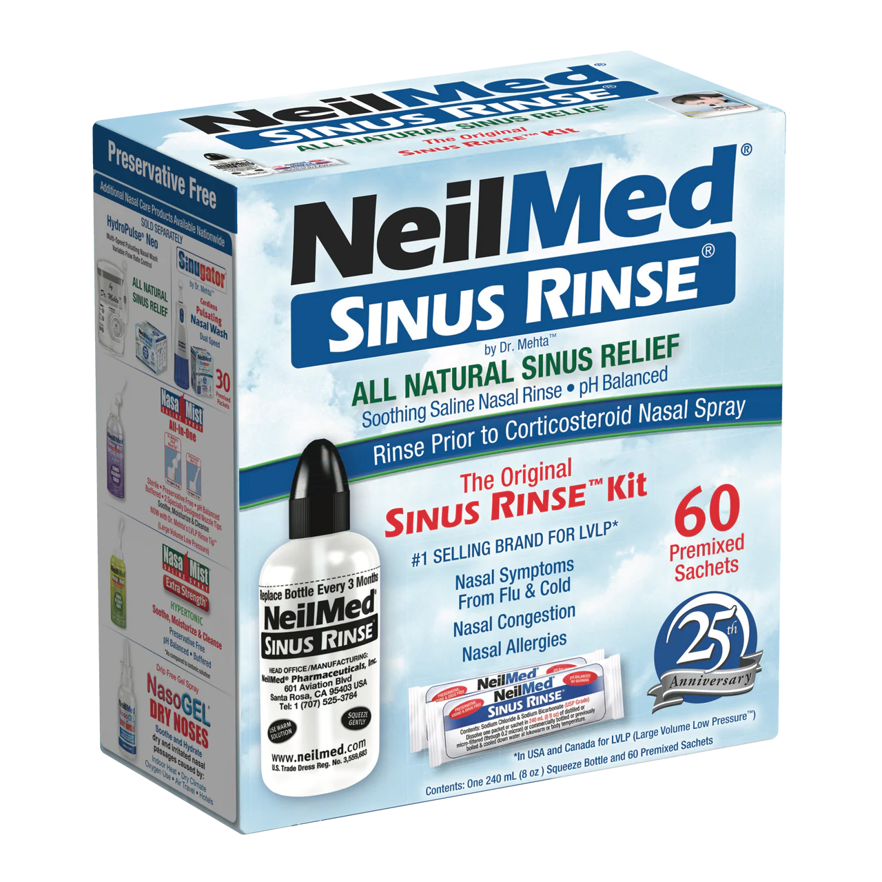 Neilmed Sinus Rinse Regular Kit 1 Nasal Irrigator and 60 Sachets - Image 7