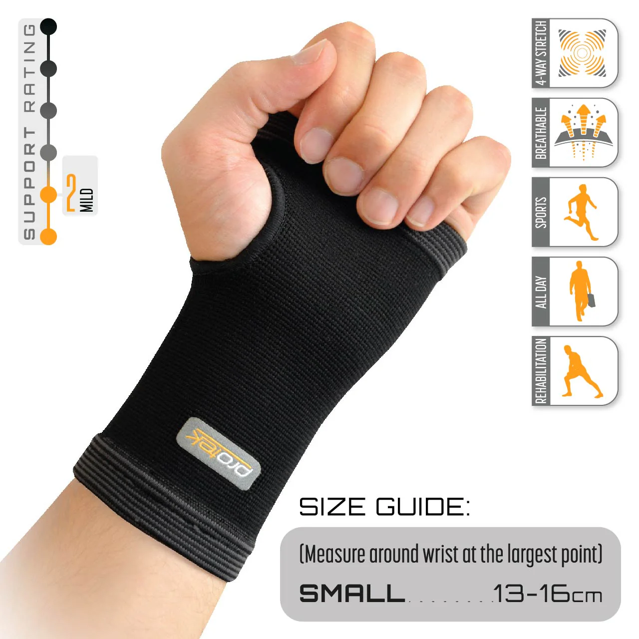Protek Elasticated Hand Support - Small - Image 3