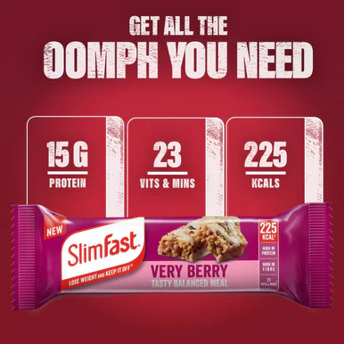 SlimFast Meal Replacement Bar Very Berry 4 x 60g - Image 4