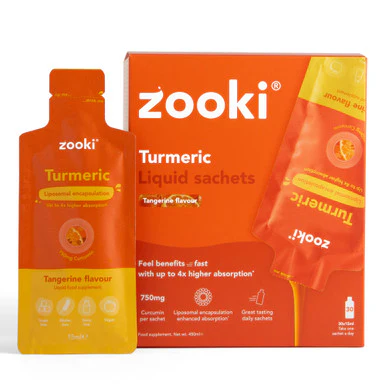 Zooki Liposomal Turmeric Curcumin 750mg  Tangerine Flavour 15ml 30 Sachets