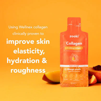Zooki Super Strength Marine Collagen 11,000mg Mango Peach Flavour 18.5ml 14 Sachets - Image 3